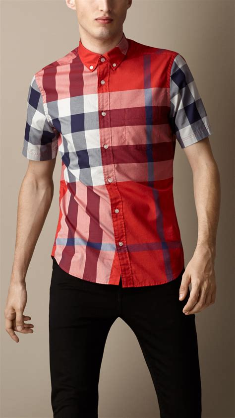 burberry red shirt dress|original burberry men t shirt.